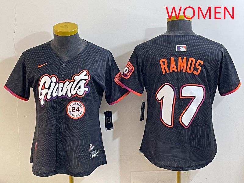 Women San Francisco Giants 17 Ramos Black Joint Name 2025 Nike MLB Jersey style 11